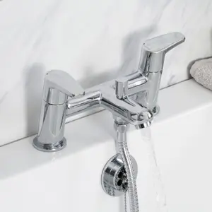 Bristan Divine Polished Chrome effect Surface-mounted 2 Tap Hole Shower mixer Tap