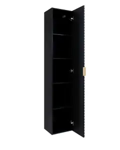 Laura 17 Tall Bathroom Cabinet H1860mm W350mm D350mm - Black Gloss Finish