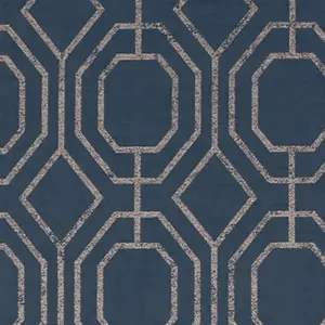 Superfresco Navy Geometric Smooth Wallpaper