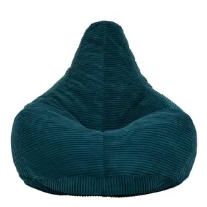 icon Dalton Corduroy Recliner Bean Bag Chair & Footstool Teal Green