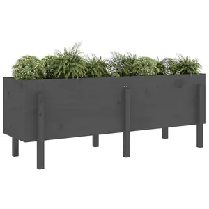 Berkfield Garden Raised Bed Grey 160x50x57 cm Solid Wood Pine