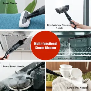 Costway Multipurpose Steam Cleaner Handheld Steamer W/ 9-piece Accessories for Home Car