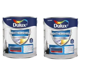 Dulux Weathershield Exterior Gloss Oxford Blue 2.5L Pack of 2