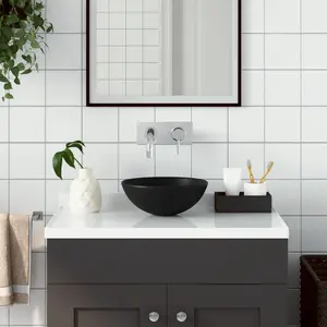 Metro Lane Kranz 280mm L Matt Black Ceramic Circular Sink