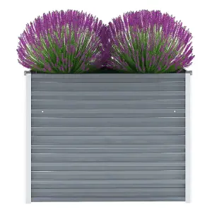 Berkfield Garden Raised Bed Galvanised Steel 100x40x77 cm Grey