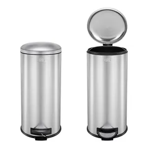 BLACK+DECKER 61259 30L Stainless Steel Dome Shaped Pedal Bin With Soft Close Lid