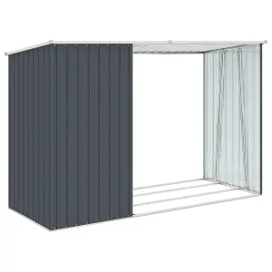 Berkfield Garden Firewood Shed Anthracite 245x98x159 cm Galvanised Steel