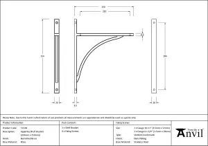 From The Anvil Burnished Brass Apperley Shelf Bracket (314mm x 250mm)