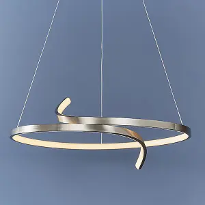 Luminosa Rafe LED Ceiling Pendant Satin Nickel Plate & White Silicone