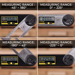 TOUGH MASTER 3-in-1 Digital Angle Finder Spirit Level Angle Measurer & 3v battery