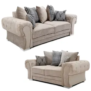 Milan Fabric Sofa Suite 3 and 2 Seater Sofa Set Scatter Back