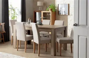 Argos Home Preston Dining Table & 6 Cream Chairs