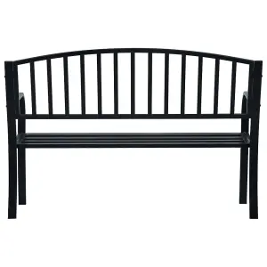 Berkfield Garden Bench 125 cm Black Steel