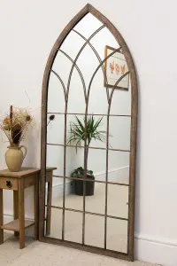 MirrorOutlet The Dorset Rustic Framed Arched Leaner Wall Mirror 168CM X 76CM