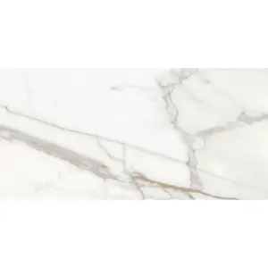 Ceramica D'Oro White Gloss Marble effect Ceramic Indoor Wall Tile Sample