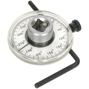 Precision Adjustable Angular Torque Gauge with 1/2 Inch Drive and Reaction Arm