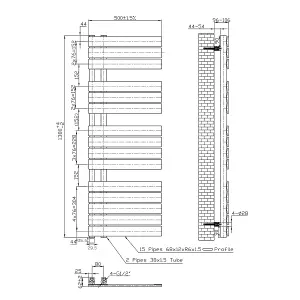 Right Radiators Prefilled Electric Heated Towel Rail Flat Panel Ladder Warmer Rads - 1380x500mm White