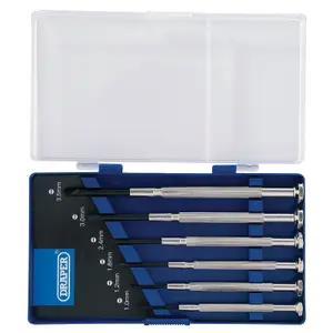 Draper Precision Screwdriver Set, 6 x Plain Slot (6 Piece) 80797