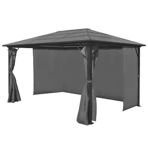 Berkfield Gazebo with Curtain Anthracite Aluminium 400x300 cm