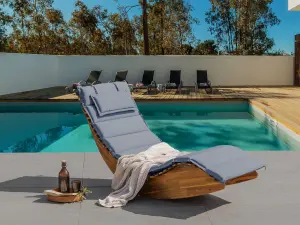 Beliani Traditional Sun Lounger Blue BRESCIA II