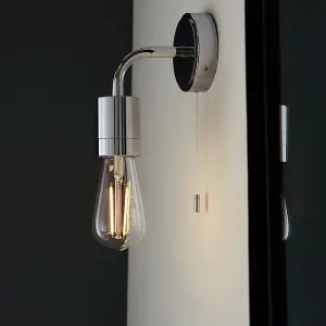 Polished Chrome Plated Bathroom Wall Light - IP44 Rated - Modern LED Sconce Lamp