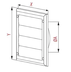 Black Duct Gravity Flaps 190mm x 190mm / 100mm / 4" Vent Cover