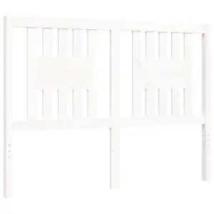 Berkfield Bed Frame with Headboard White 140x190 cm Solid Wood