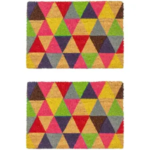 Nicola Spring - Coir Door Mats - Triangle (Set of 2) 1.6cm H x 90cm L x 60cm W