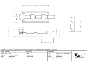 From The Anvil Pewter 4 Inch Cranked Knob Bolt