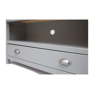 Argenta Light Grey 1 Drawer TV Cabinet Chrome Cup Handle