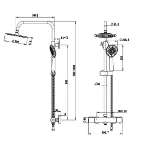 SKY Bathroom 3-spray pattern Chrome Thermostatic Shower kit