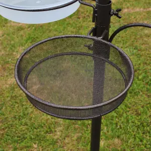 Metal Complete Bird Feeding Station with 4 Large Feeders & Patio Stand