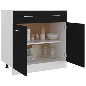 81.5cm Kitchen Pantry Black