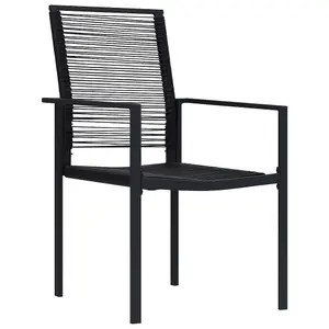 Berkfield Garden Chairs 4 pcs PVC Rattan Black