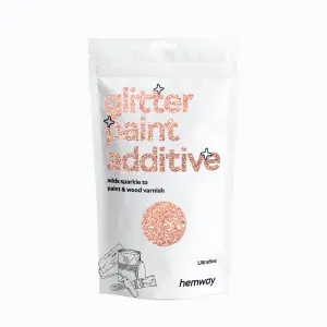 Hemway Glitter for Paint Additive, Rose Gold Ultrafine Size Flakes 100g Interior Exterior Mix Into Emulsion Paint