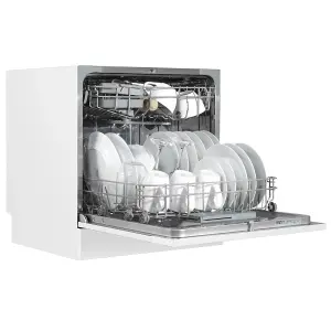 Baridi Compact Tabletop Dishwasher 8 Place Settings, 6 Programmes - White