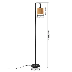 Cylindrical Shape Modern Floor Lamp Standing Light 158cm H,Light Brown