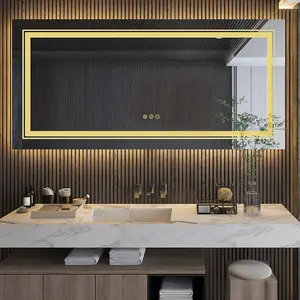 LED Illuminated Bathroom Mirror Fog Free Touch Sensor 78cm H x 151cm W