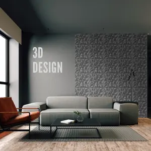 3D Wall Panels Adhesive Included - 6 Sheets Cover 16.15ft²(1.5m²) Interior Cladding Panels -  Diamond Prestige Matt Silver-Grey