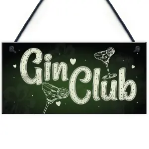 Red Ocean Gin Club Gin Tonic Gin Sign Garden Shed Home Bar Pub Kitchen Plaque Friendship Gift