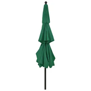 Berkfield 3-Tier Parasol with Aluminium Pole Green 3.5 m