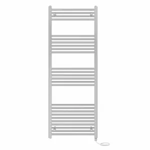 Right Radiators Prefilled Electric Straight Heated Towel Rail Bathroom Ladder Warmer Rads - Chrome 1600x600 mm