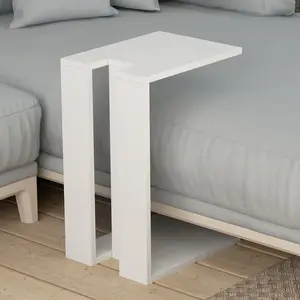 Madelyn Modern Compact C Shape Side Table White