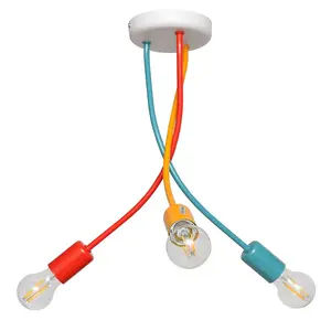 Luminosa Harvard Multi Arm Semi Flush Ceiling Light Multi-Coloured 36cm