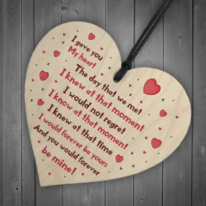 Handmade Gift For Husband Wife Boyfriend Girlfriend Wooden Heart Valentines Gift