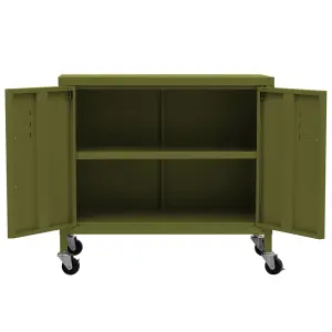 Berkfield Storage Cabinet Olive Green 60x35x56 cm Steel