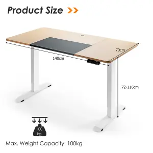 Costway Electric Standing Desk Stand-up Ergonomic Computer Workstation w/ Smart Controller