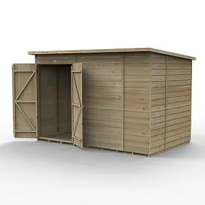 Beckwood 10x6 Pent Shed - No Windows - Double Door