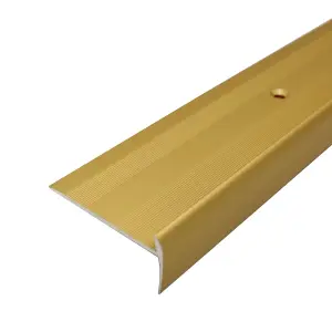 C27 44 x 20.5mm Anodised Aluminium LVT Stair nosing  Edge Profile For 5mm Flooring - Gold, 0.9m