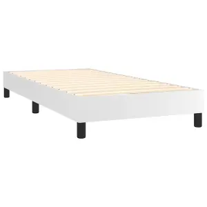 Berkfield Box Spring Bed Frame White 90x190 cm 3FT Single Faux Leather